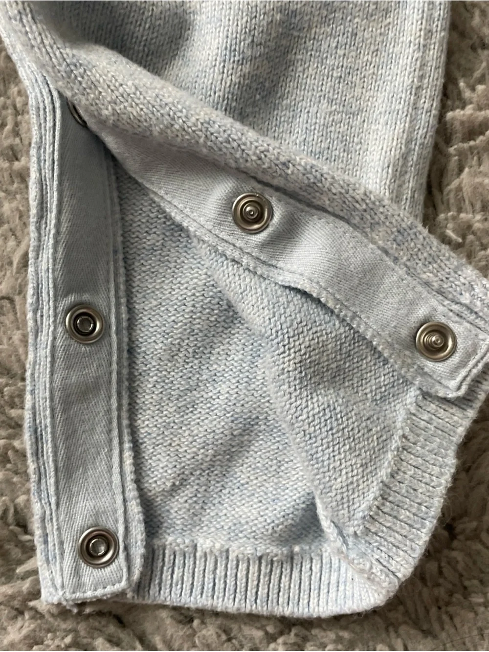 Baby Gap Sweater Romper Jumpsuit Blue  Henley One-Piece Cozy Footless 6-12 month
